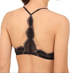 Free People black Slow Dance underwire bra‎ 32C new